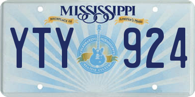 MS license plate YTY924