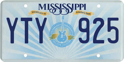MS license plate YTY925