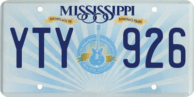 MS license plate YTY926
