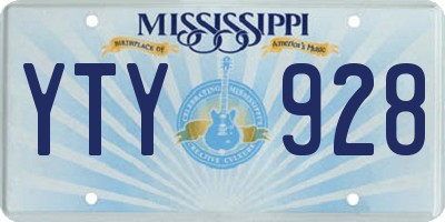 MS license plate YTY928