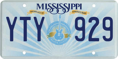 MS license plate YTY929