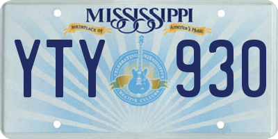 MS license plate YTY930