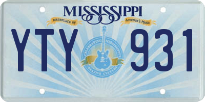 MS license plate YTY931