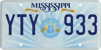 MS license plate YTY933