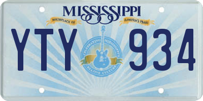 MS license plate YTY934