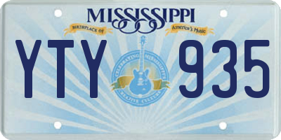MS license plate YTY935