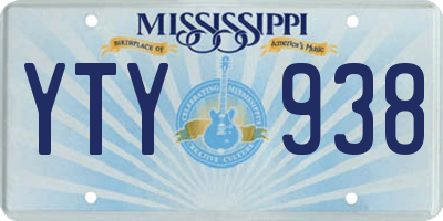 MS license plate YTY938