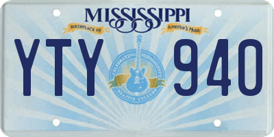 MS license plate YTY940