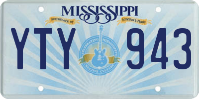 MS license plate YTY943