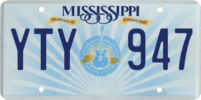 MS license plate YTY947