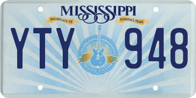 MS license plate YTY948