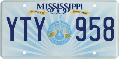 MS license plate YTY958