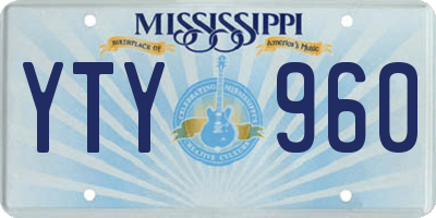 MS license plate YTY960