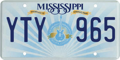 MS license plate YTY965