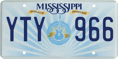 MS license plate YTY966
