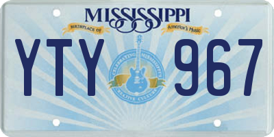 MS license plate YTY967