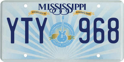 MS license plate YTY968