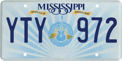 MS license plate YTY972