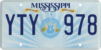 MS license plate YTY978