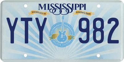 MS license plate YTY982