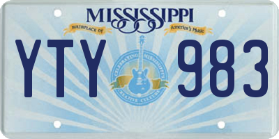 MS license plate YTY983