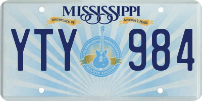 MS license plate YTY984