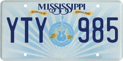 MS license plate YTY985