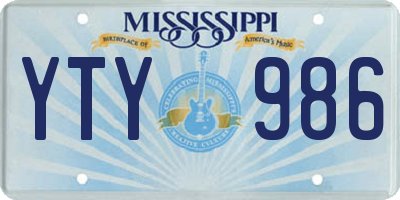 MS license plate YTY986