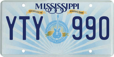 MS license plate YTY990