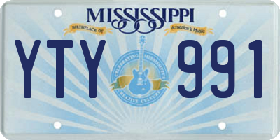 MS license plate YTY991