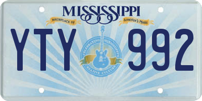 MS license plate YTY992