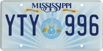 MS license plate YTY996