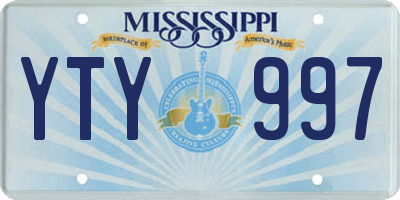 MS license plate YTY997