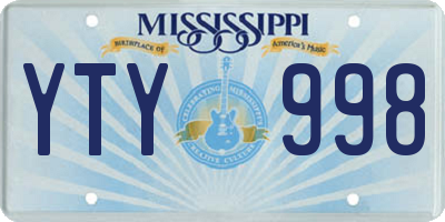 MS license plate YTY998