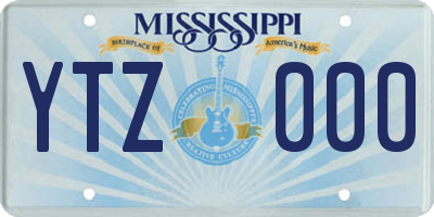 MS license plate YTZ000