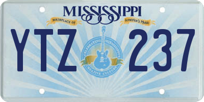 MS license plate YTZ237