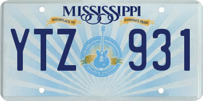 MS license plate YTZ931