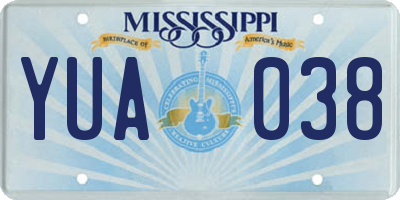 MS license plate YUA038