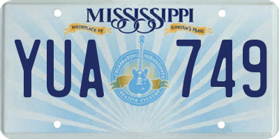 MS license plate YUA749