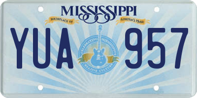 MS license plate YUA957