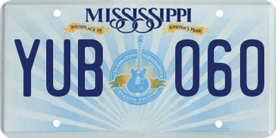 MS license plate YUB060