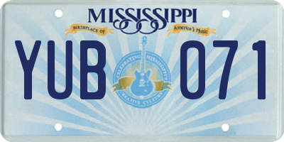 MS license plate YUB071