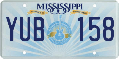 MS license plate YUB158