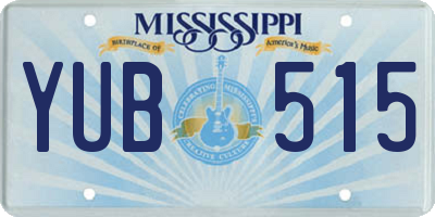 MS license plate YUB515