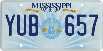 MS license plate YUB657