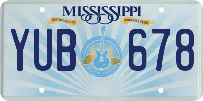 MS license plate YUB678