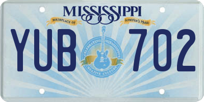 MS license plate YUB702