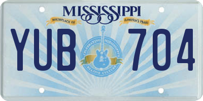 MS license plate YUB704