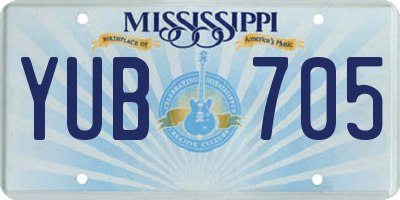 MS license plate YUB705