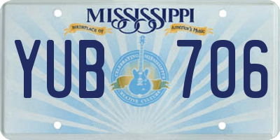 MS license plate YUB706